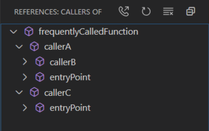 VS CodeのCall Hierarchyによる表示]